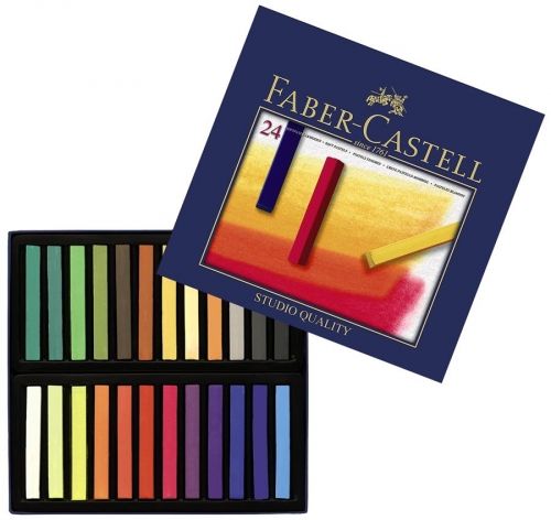 Creioane pastel soft 24 culori/set Faber Castell 