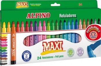 Carioca lavabila 24 culori/cutie Alpino Maxi