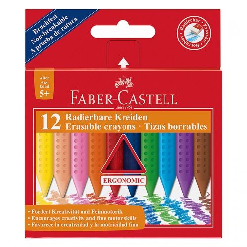 Creioane colorate plastic Grip 12 culori/set Faber Castell