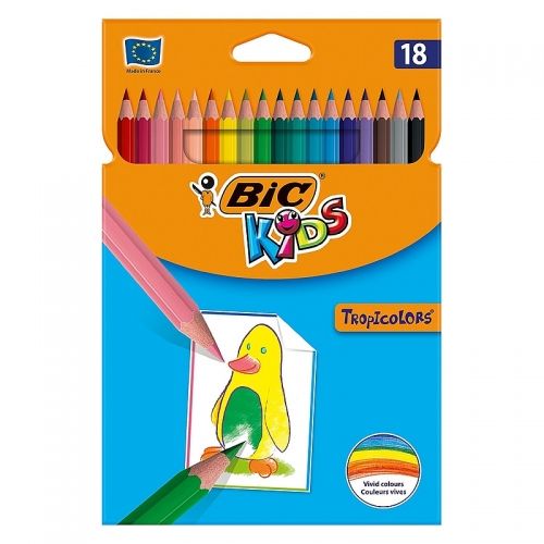 Creioane color Bic Tropicolors 18 culori/set