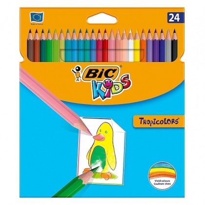 Creioane color Bic Tropicolors 24 culori/set
