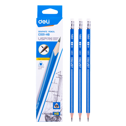 Creion HB cu radiera Deli