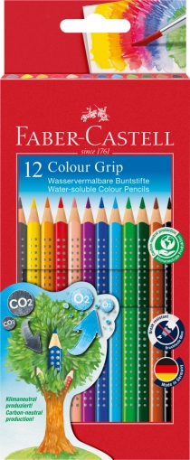 Creioane colorate Grip 2001, 12 culori/cutie Faber Castell 