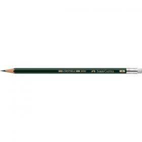 Creion grafit cu guma Faber Castell 9000 B 