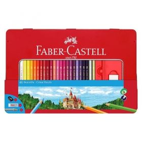 Creioane colorate 48 culori/cutie + 4 accesorii, Faber Castell