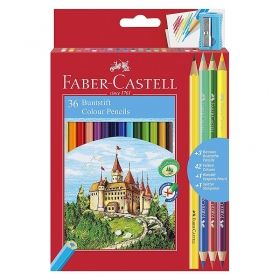 Creioane colorate 36+3+1 culori/set + ascutitoare, Eco Faber Castell