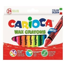 Creioane colorate cerate 24 culori/cutie, CARIOCA Wax Crayon Jumbo