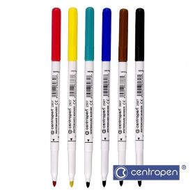 Marker whiteboard Centropen 2507 varf 2 mm, 6 culori/set