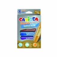 Creioane tempera metalizate 6 culori/cutie, Carioca Temperello Metallic