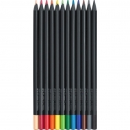 Creioane colorate 12 culori/set Black Edition Faber Castell