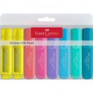 Textmarker pastel Faber Castell 1546 8 culori/set (6 Pastel + 2 Galben)