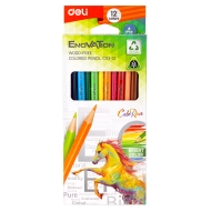 Creioane colorate plastic 12 culori/set Deli