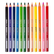 Creioane colorate Jumbo triunghiulare 24 culori/set + ascutitoare Kores
