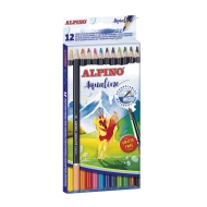 Creioane colorate acuarela 12 culori/cutie, Alpino Aqualine