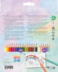 Creioane colorate, 18+6 culori/set Unicorni Faber Castell