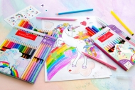 Creioane colorate, 18+6 culori/set Unicorni Faber Castell