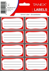 Etichete scolare 40 buc/set rosii Tanex