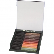 Marker varf tip pensula 12 buc/cutie nuante Earth Faber Castell