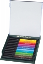 Marker varf tip pensula 12 buc/cutie nuante basic Faber Castell