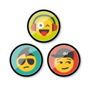 Insigne, 3 buc / set, Roller Nikidom Emoji