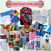 Rucsac fete 3 compartimente, 43x27x15 cm + Pachet rechizite clasele 5 - 8