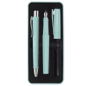 Set cadou stilou B + pix XB Poly Faber Castell bleu caraibe