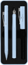 Set cadou stilou M + pix GRIP 2010 Faber Castell bleu sky