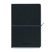 Caiet A5, 192 file, 80 g/mp, coperta soft-touch negru-albastru,Aurora Tesoro - dictando