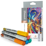 Marker acrilic varf 2 mm metalizat 6 buc/set DMAST BY PEBEO