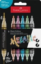 Marker acrilic SHAKE&PAINT culori metalizate 6 buc/set Faber Castell