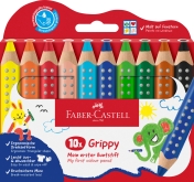 Creioane colorate XXL 10 culori/set GRIPPY Faber Castell