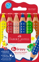 Creioane colorate XXL 6 culori/set GRIPPY Faber Castell