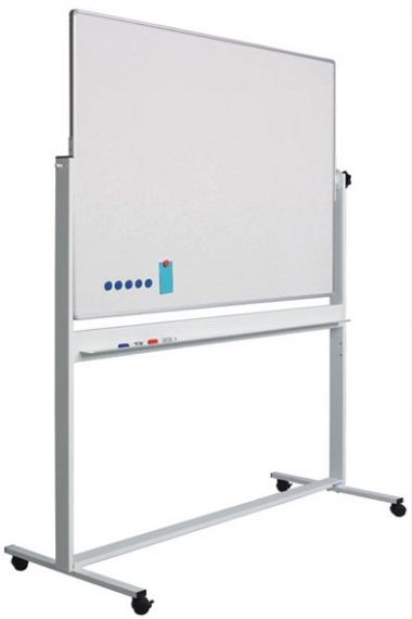 Whiteboard magnetic EXTRA rotativ pe stand metalic cu 2 fete 90 x 120 cm