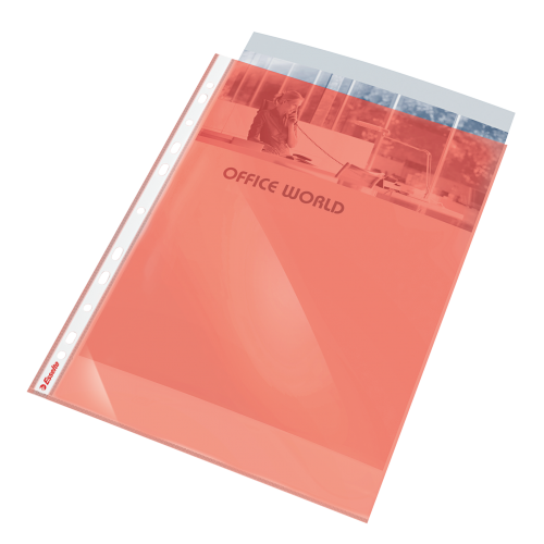 File protectie document A4 10 buc/set 55 microni Esselte rosu