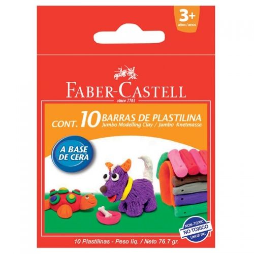 Plastilina 10 culori/set 90 g Faber Castell