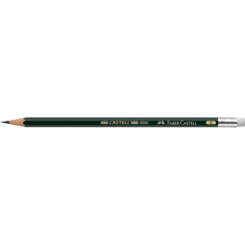 Creion grafit B cu guma Faber Castell 9000