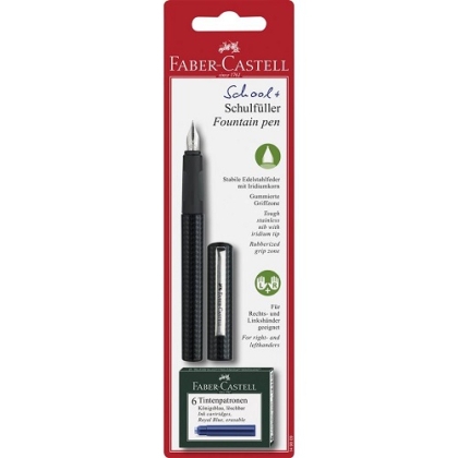 Stilou scolar + 6 rezerve cerneala Faber Castell