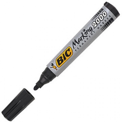 Permanent marker albastru varf rotund Bic 2000 