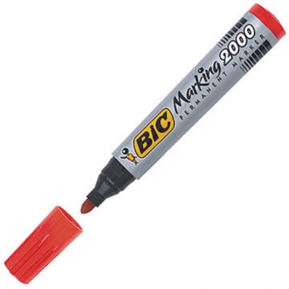 Permanent marker albastru varf rotund Bic 2000 