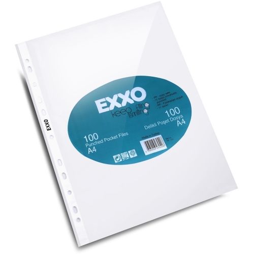 File protectie document A4 Exxo, 40 microni, 100 buc/set