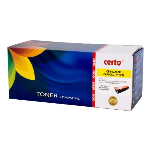 Toner compatibil Certo New Yellow CB542A/CRG-716Y 1,4K HP Laserjet CP1215