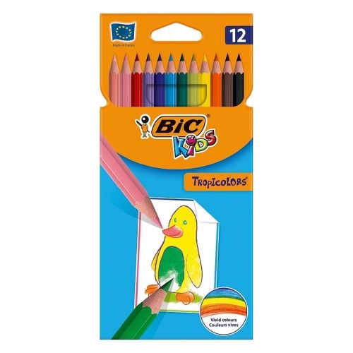 Creioane color Bic Tropicolors 12 culori/set