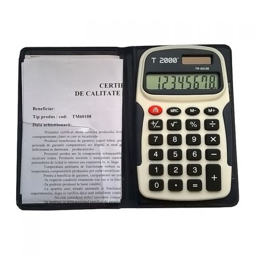 Calculator birou 8 digiti T 2000,de buzunar cu etui