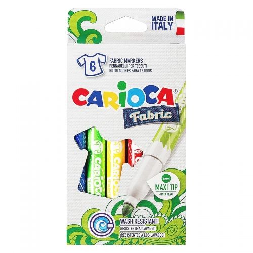 Carioca pentru textile varf 6mm 6 culori/cutie, CARIOCA CromaTex