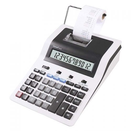 Calculator cu banda, 12 digiti, Rebell PDC 30 - alb/negru