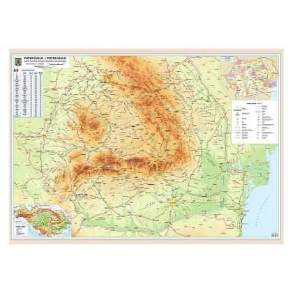 Harta Romania fizica 140 x 100 cm