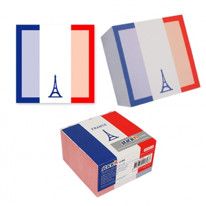 Notes autoadeziv 70 x 70 mm Stick''n 400 file, France - alb