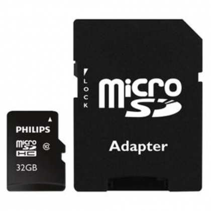 Card memorie Micro SDHC, cu adaptor SD, clasa 10, Philips 32GB