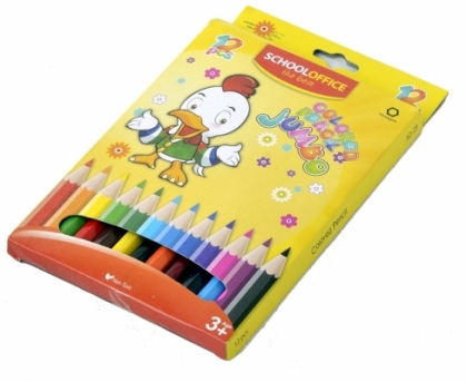 Creioane color Jumbo 12 culori/set School&Office