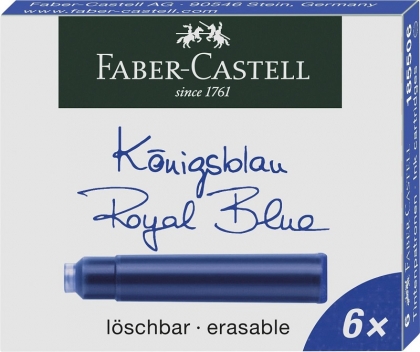Patron cerneala mic, Faber Castell, albastru, 6 buc/set